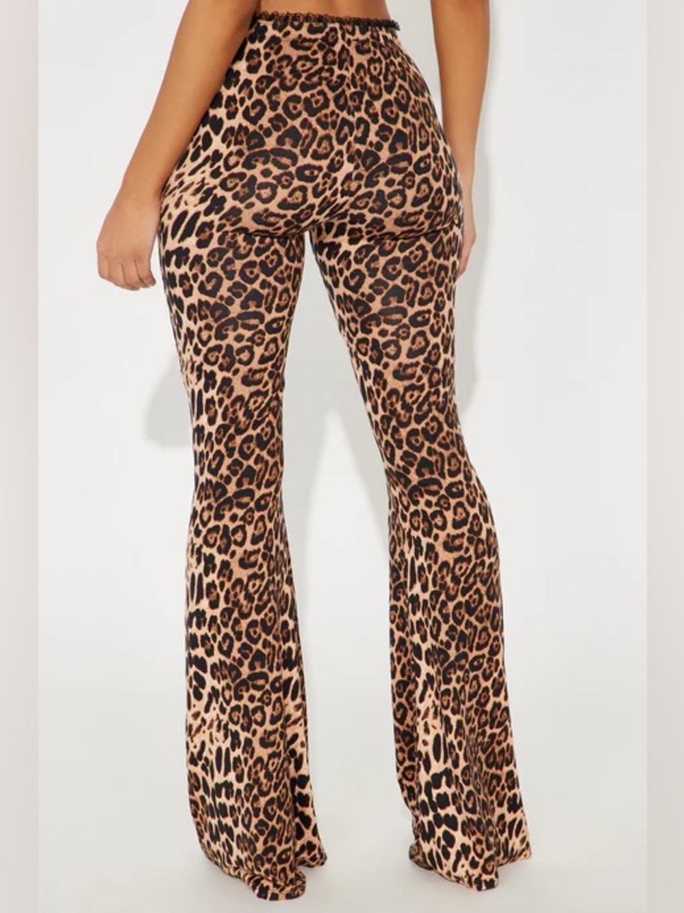 Fashion Nova Leopard Print Boot Cut Pants - Brown & Black - Picture 3 of 4